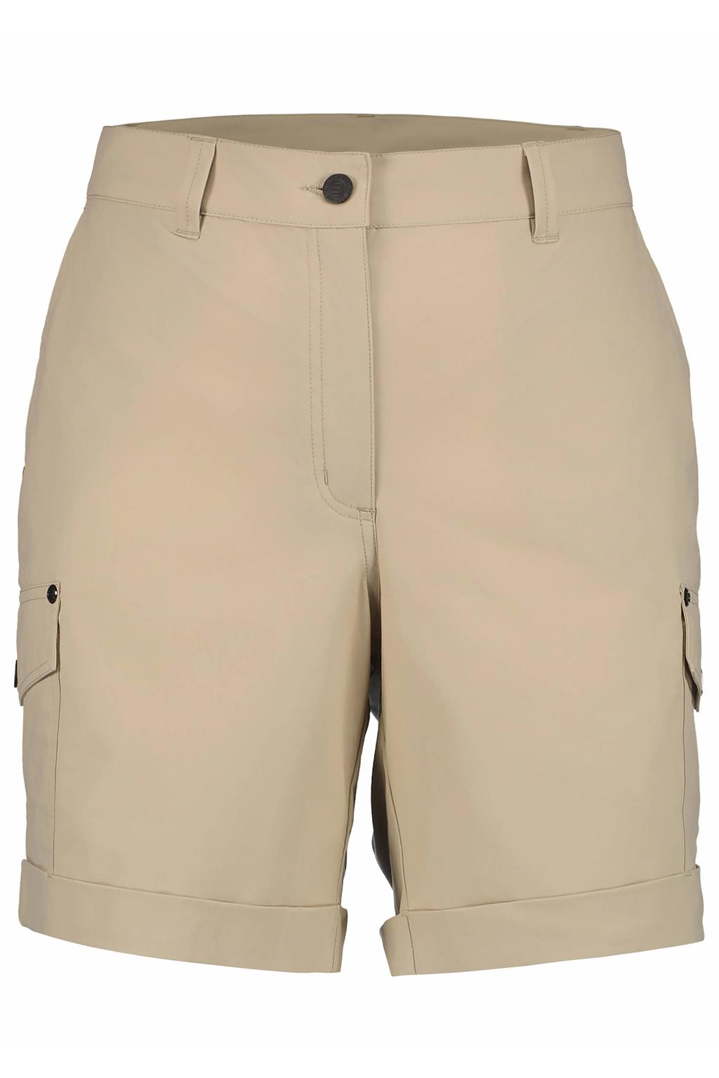 Beige dames Icepeak outdoorshort Avalon van polyester met regular fit, rits- en knoopsluiting en effen