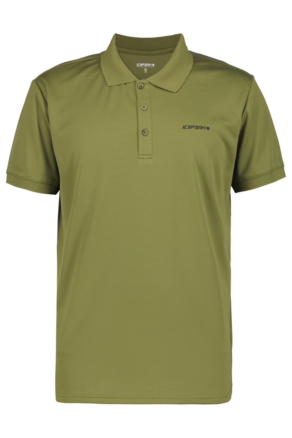 Groene heren Icepeak polo Bellmont met korte mouwen, klassieke kraag en knoopsluiting