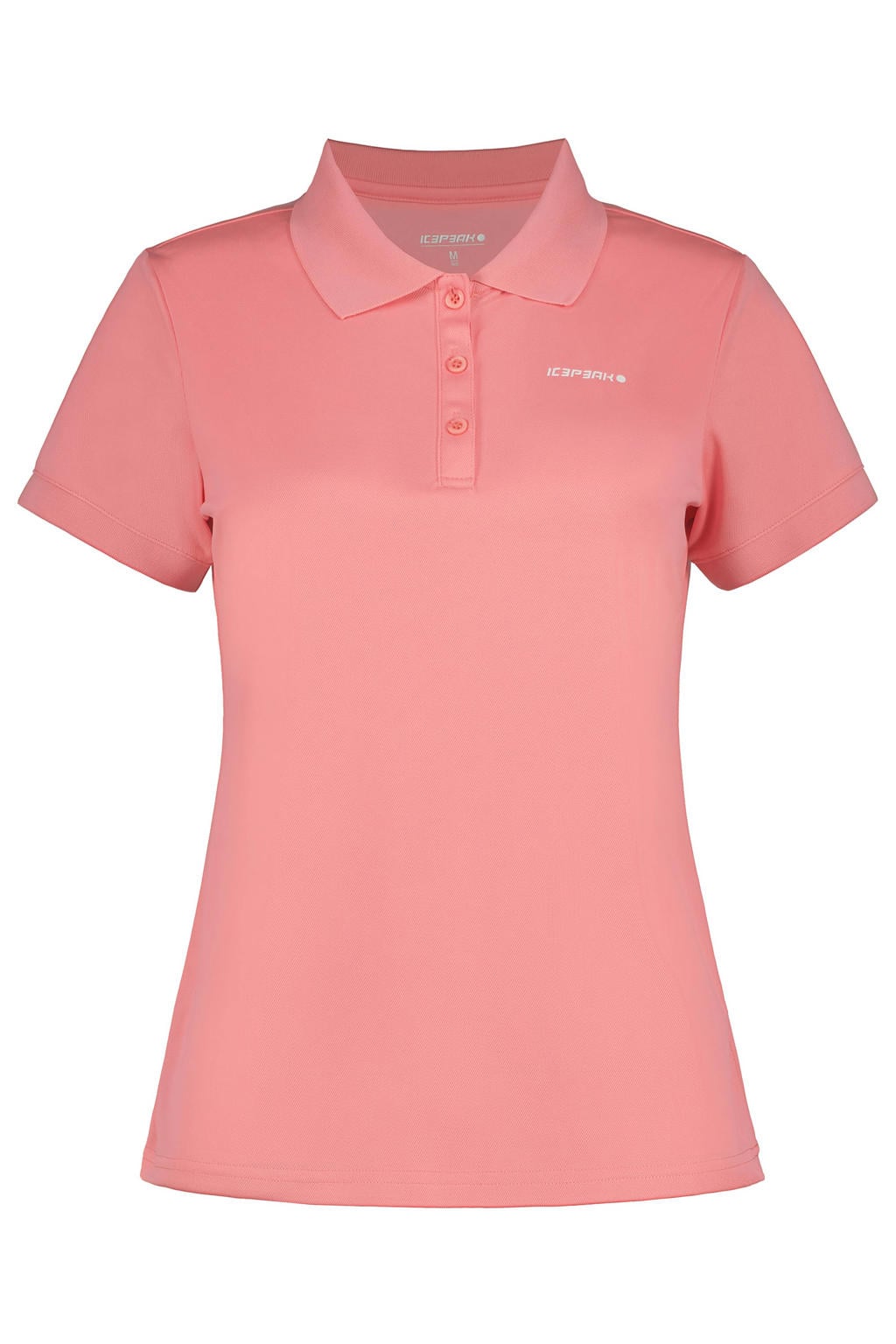 Roze dames Icepeak polo Bayard met effen, korte mouwen, klassieke kraag en knoopsluiting