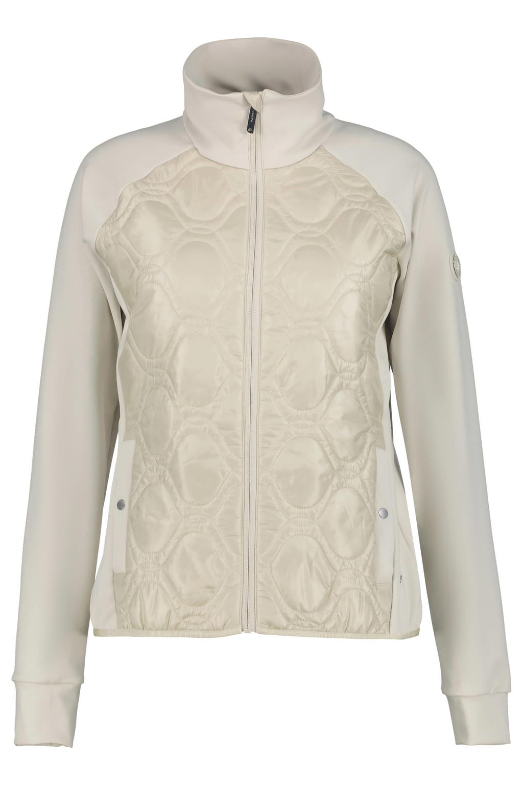 Beige dames Luhta outdoor vest Alsila met lange mouwen, opstaande kraag en ritssluiting