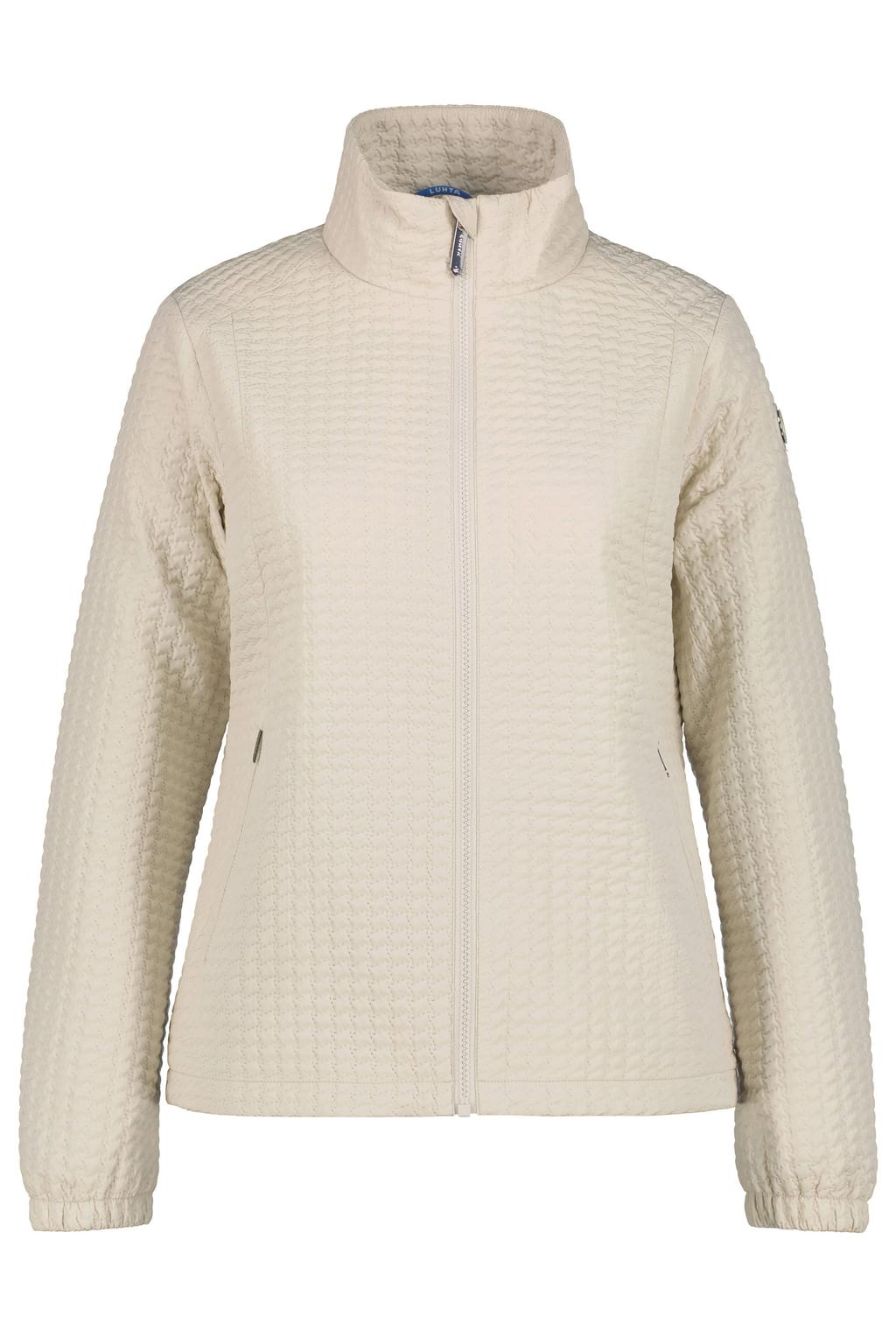 Beige dames Luhta Lutha jacket van polyester met lange mouwen, opstaande kraag en ritssluiting