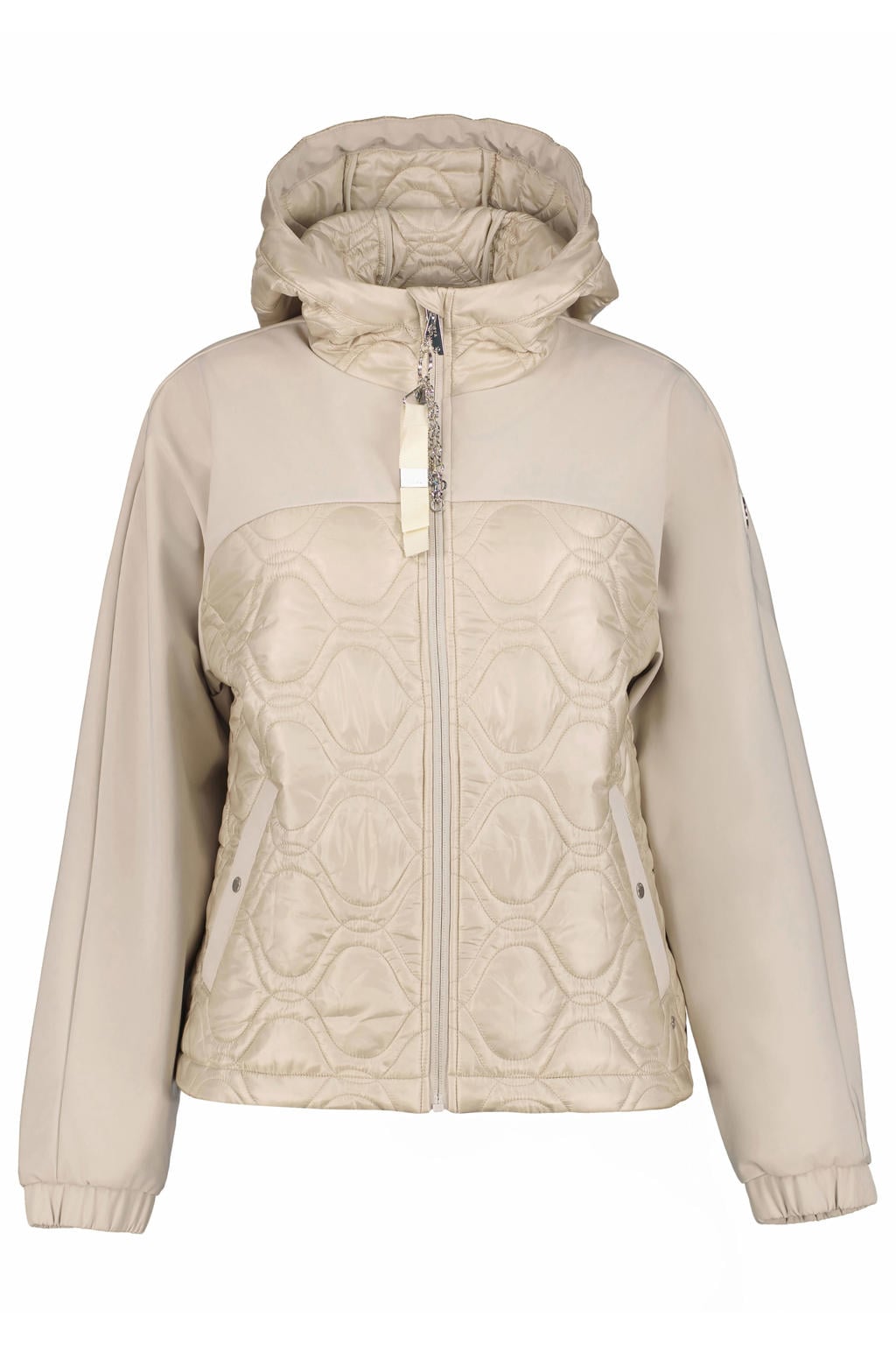 Grijze dames Luhta jas Antola van polyester met lange mouwen, capuchon en ritssluiting