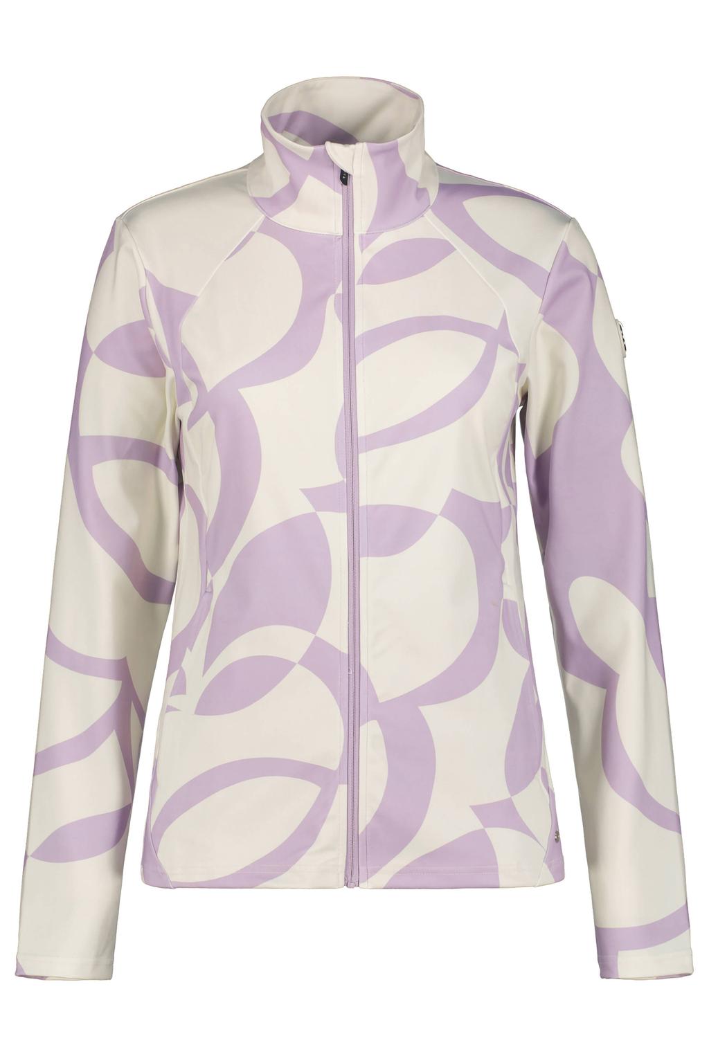 Lavendelkleurige dames Luhta outdoor vest Armisvesi met lange mouwen, opstaande kraag en ritssluiting