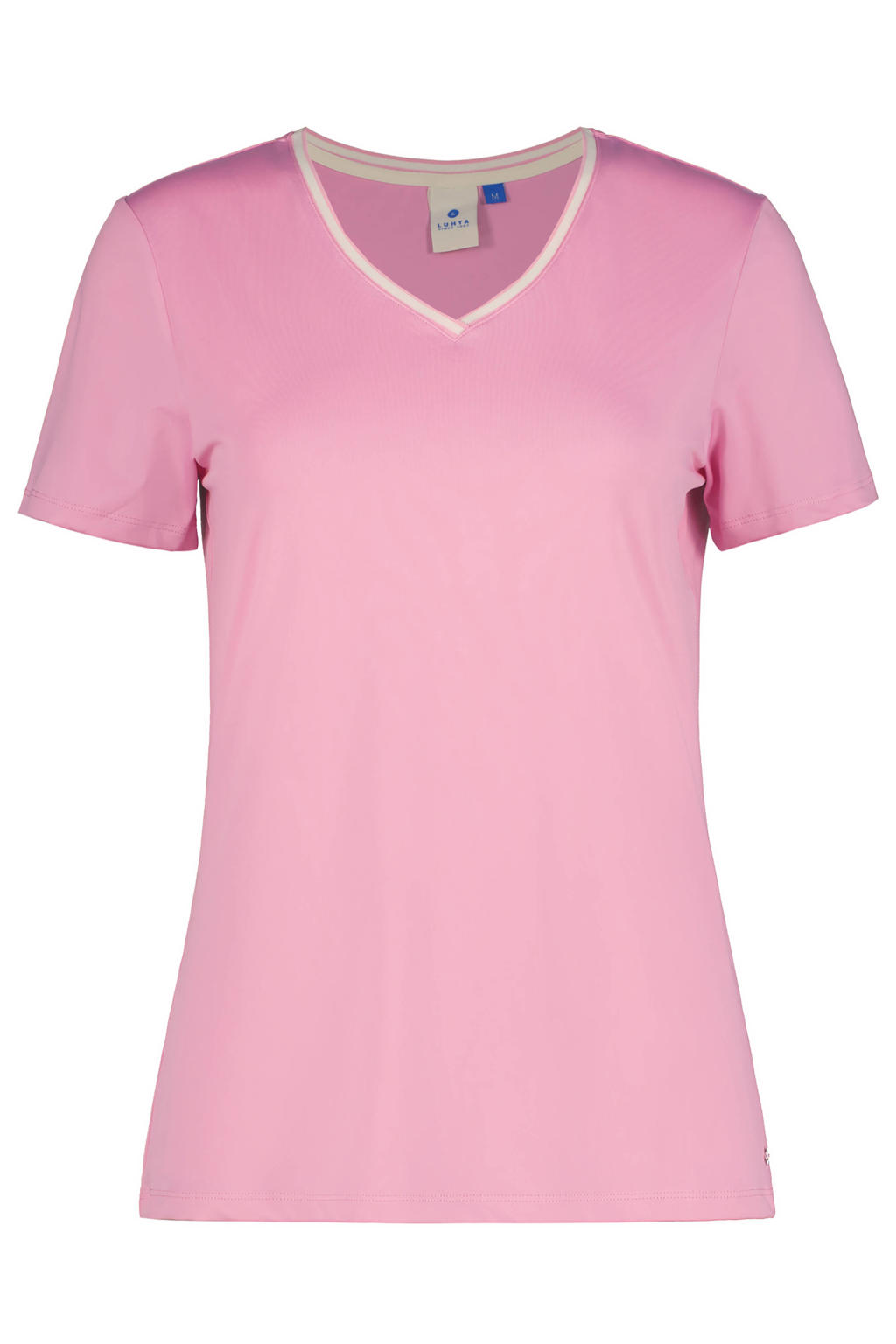 Roze dames Luhta T-shirt Honko van polyester met korte mouwen en V-hals