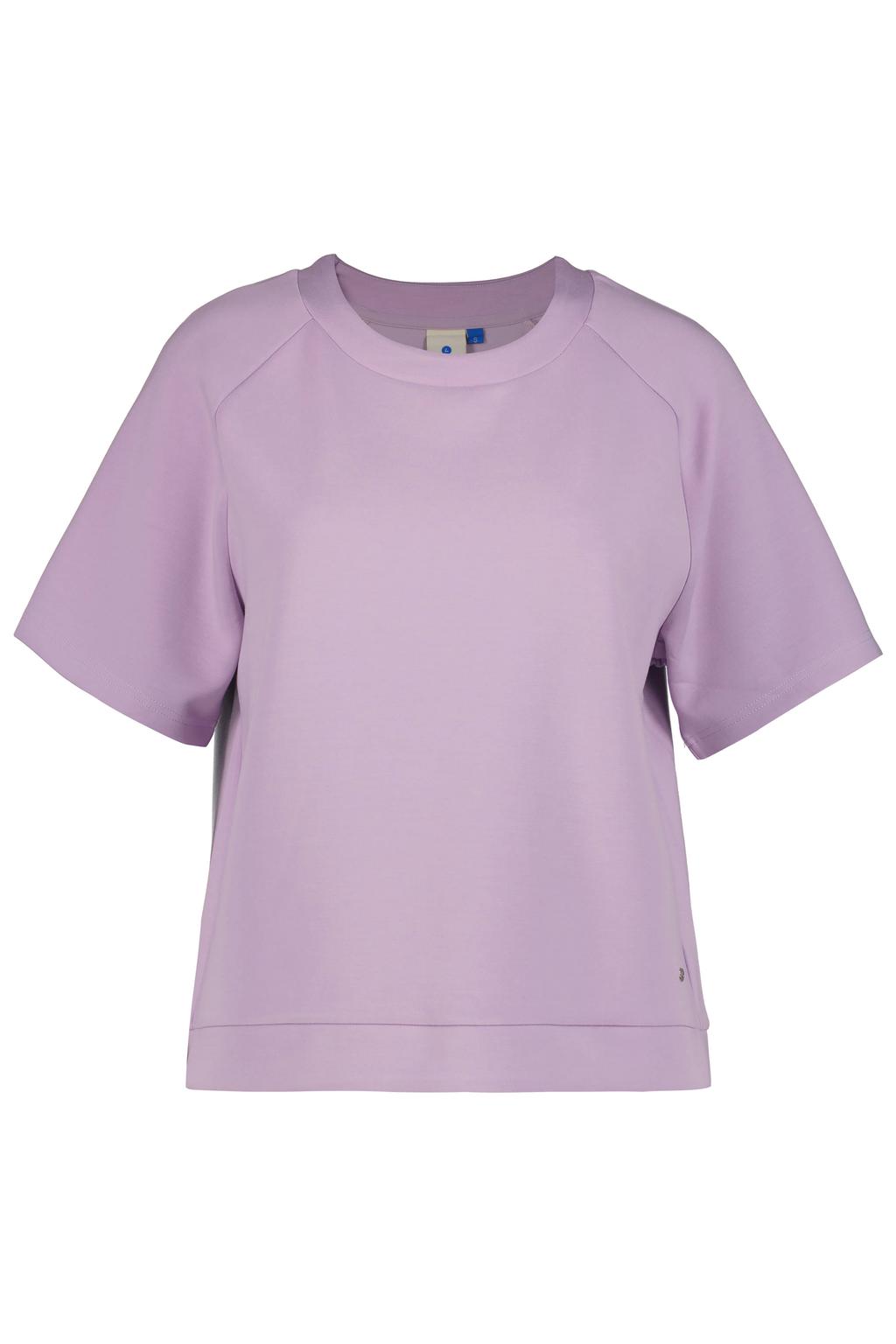 Lavendelkleurige dames Luhta T-shirt Evienne van polyamide met korte mouwen en ronde hals