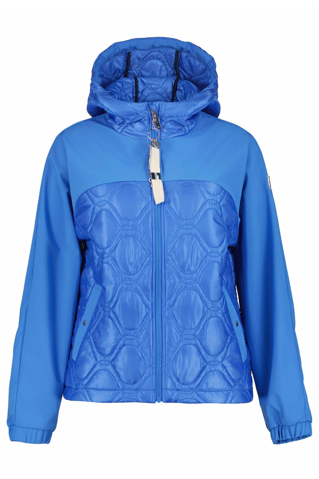 Blauwe dames Luhta jas Antola van polyester met lange mouwen, capuchon en ritssluiting