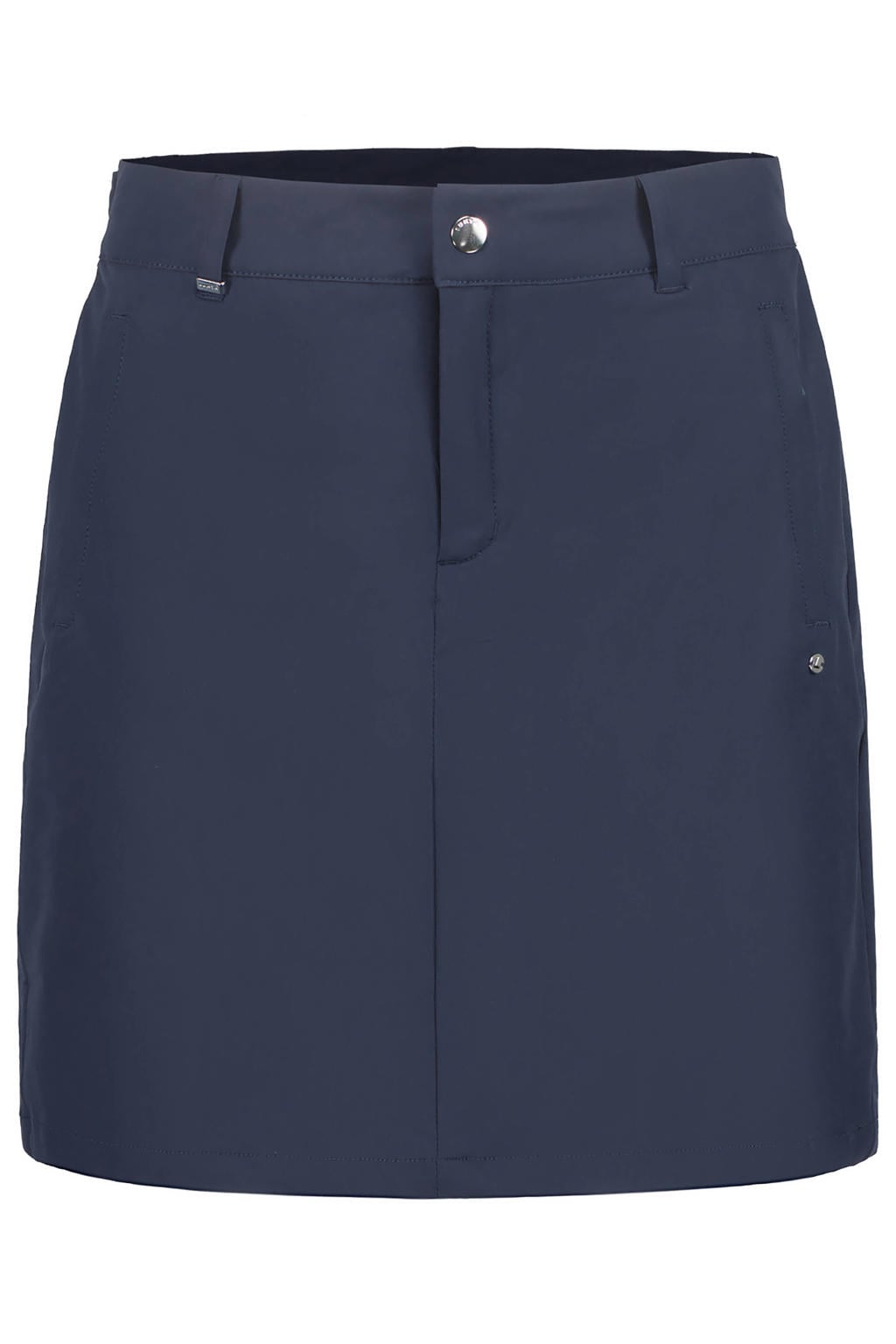 Donkerblauwe dames Luhta outdoor skort Hopiala van polyester met regular waist, ritssluiting en effen