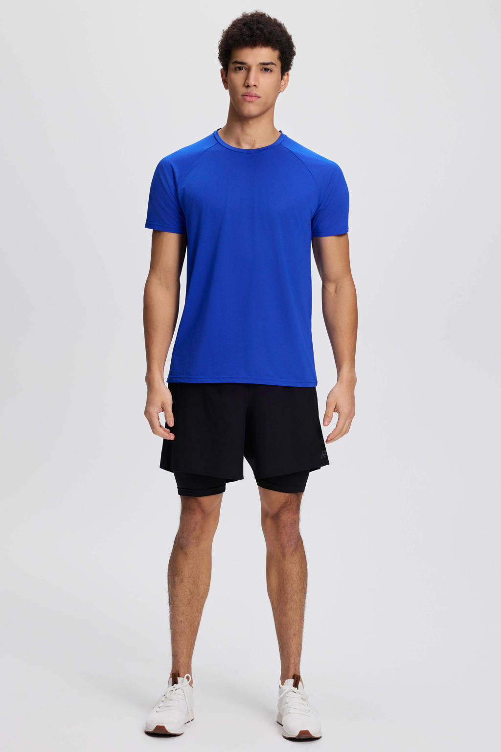 Blauwe heren Rukka Muukko V2 hardloopshirt van polyester met korte mouwen en ronde hals