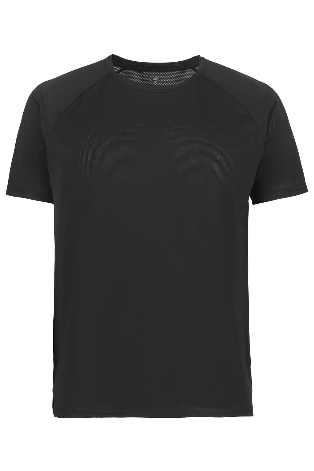 Zwarte heren Rukka hardloopshirt Muukko V2 van polyester met korte mouwen en ronde hals