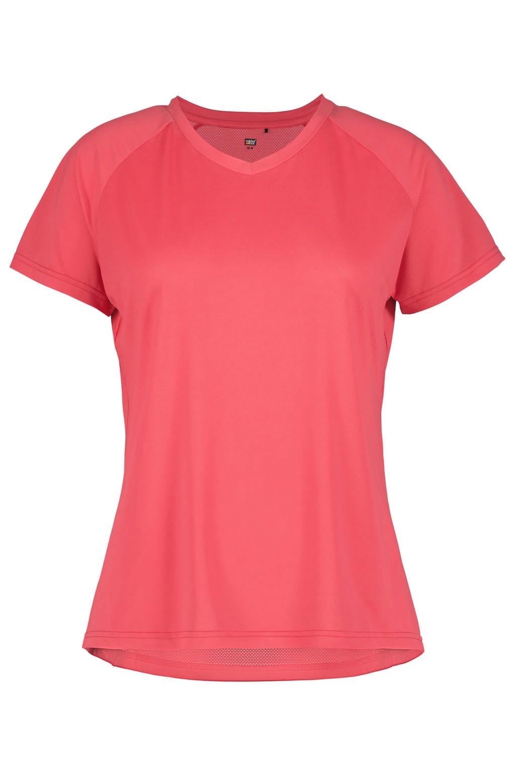 Roze dames Rukka hardloopshirt Muuko V2 van polyester met korte mouwen en V-hals