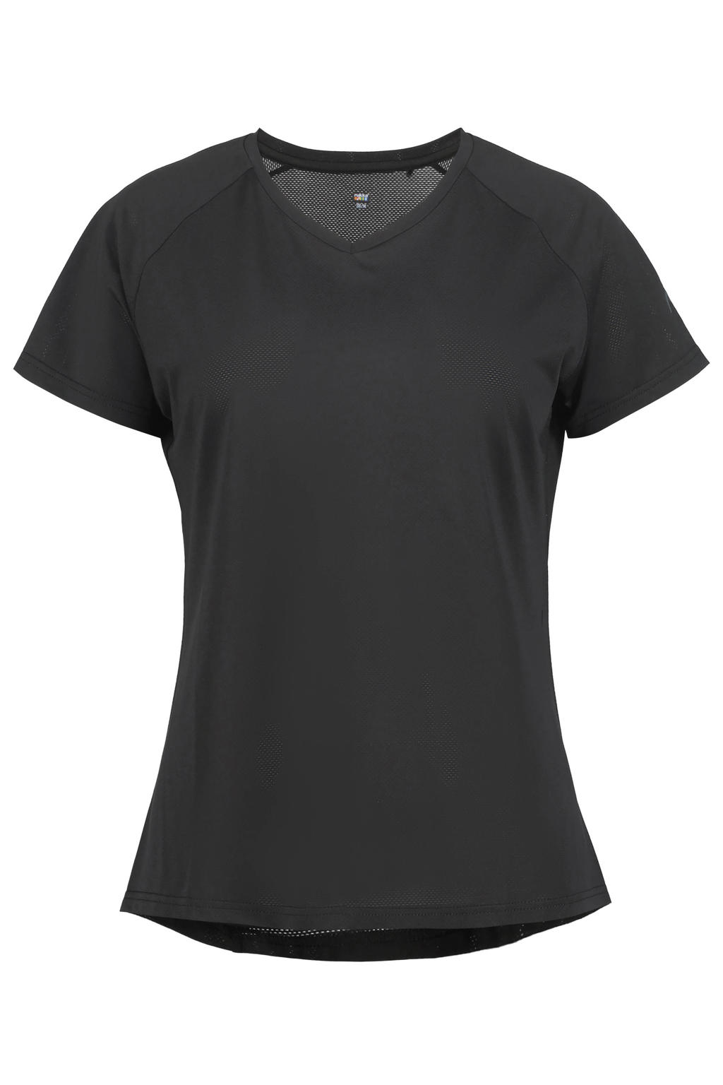 Zwarte dames Rukka hardloopshirt Muuko V2 van polyester met korte mouwen en V-hals