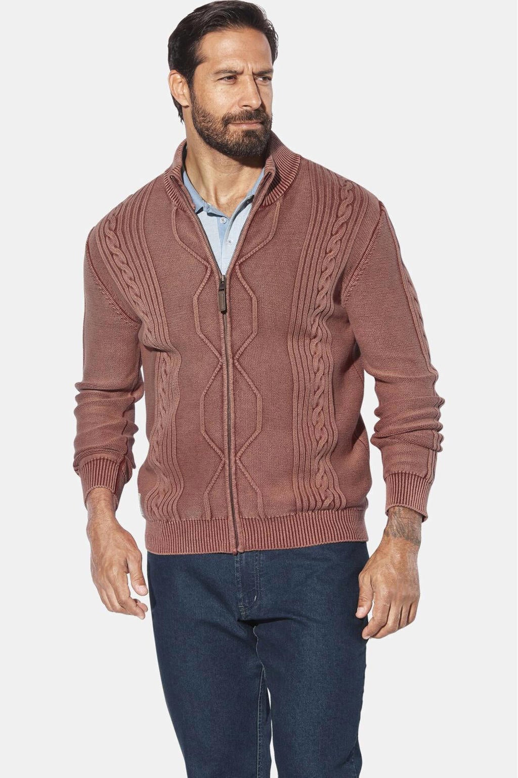 Jan Vanderstorm AKSELSKAR cardigan gebreid Plus Size rood