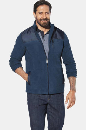 JORVIK fleecevest Plus Size blauw