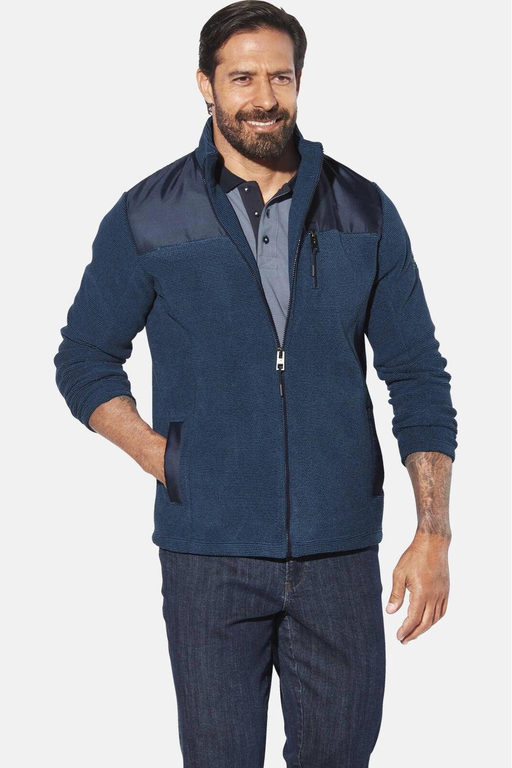 Jan Vanderstorm JORVIK fleecevest Plus Size blauw