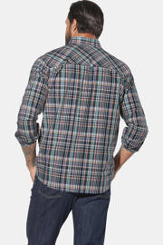 thumbnail: Jan Vanderstorm +FIT Collectie loose casual overhemd Plus Size petrol