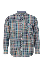 thumbnail: Jan Vanderstorm +FIT Collectie loose casual overhemd Plus Size petrol