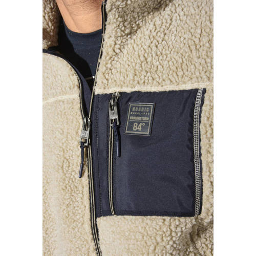 Jan Vanderstorm HELSKOG teddy fleecevest Plus Size beige afbeelding