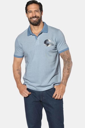 +FIT Collectie LINDHEIM loose polo Plus Size lichtblauw