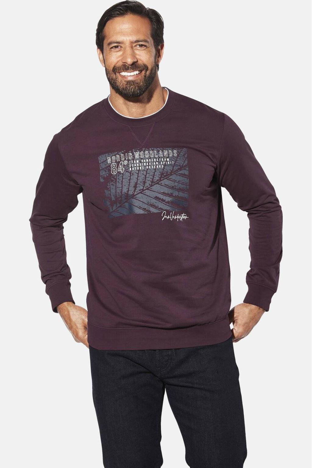 Jan Vanderstorm +FIT Collectie LINDSKOV sweater Plus Size donkerrood