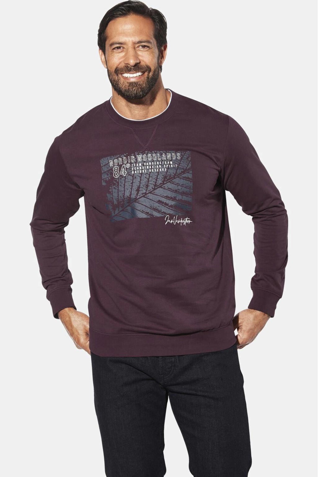 Jan Vanderstorm +FIT Collectie LINDSKOV sweater Plus Size donkerrood