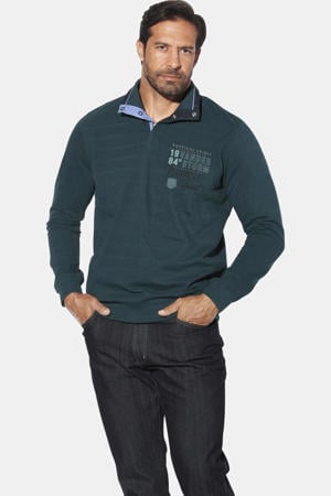 +FIT Collectie MAGNUSDAL gestreepte sweater Plus Size petrol
