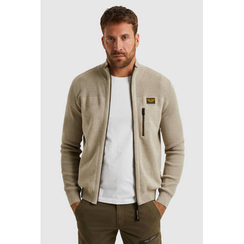 PME Legend vest met ingebreid patroon beige afbeelding