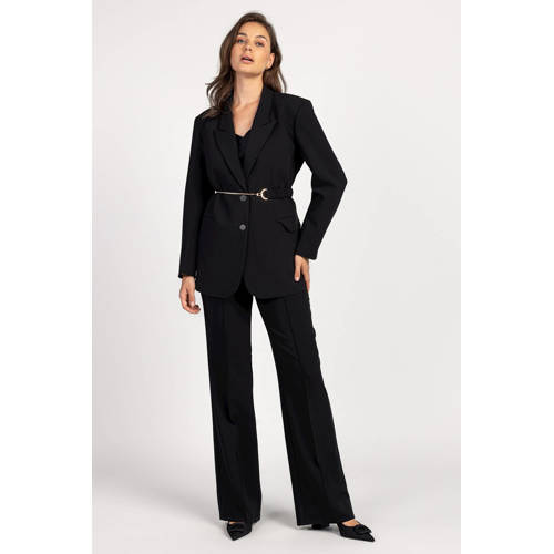 Aaiko straight regular waist broek zwart afbeelding
