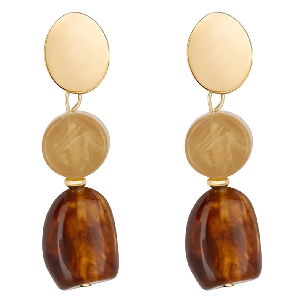 Club Manhattan oorbellen Bella goudkleurig/bruin