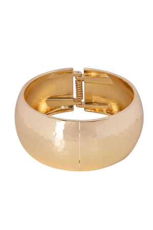 armband Hammered Cuff Big goudkleurig
