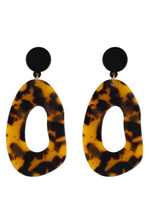 oorbellen Abstract Tortoise bruin