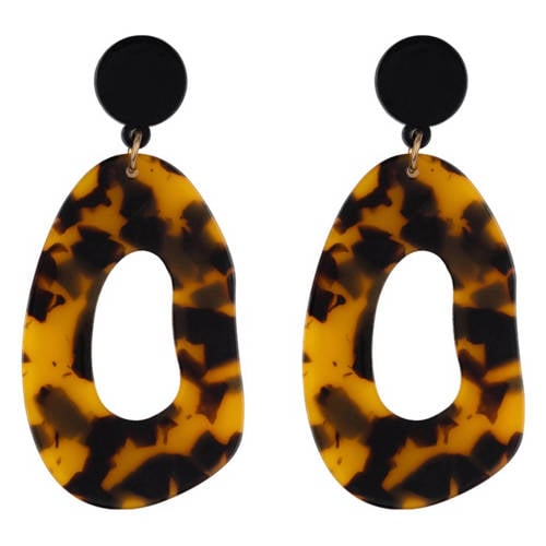 Club Manhattan oorbellen Abstract Tortoise bruin afbeelding