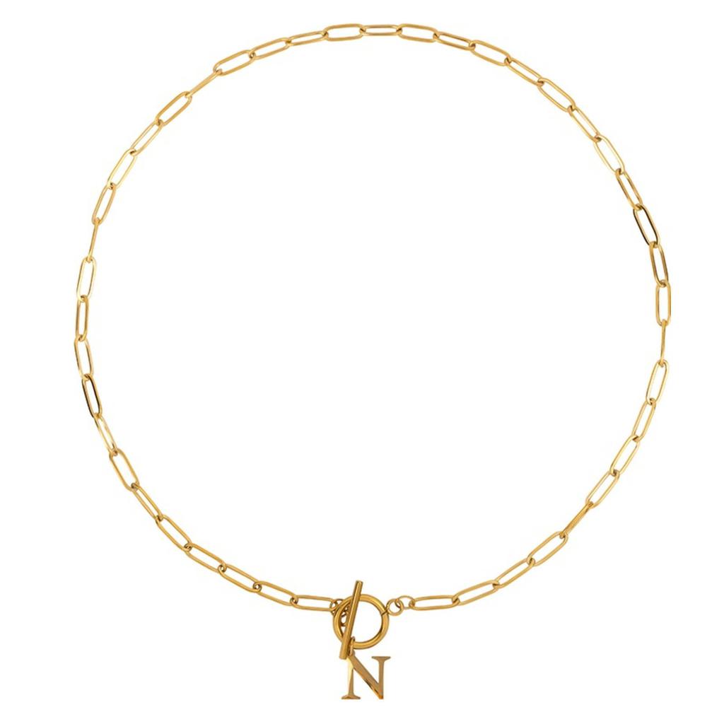 Club Manhattan ketting Initial N goudkleurig