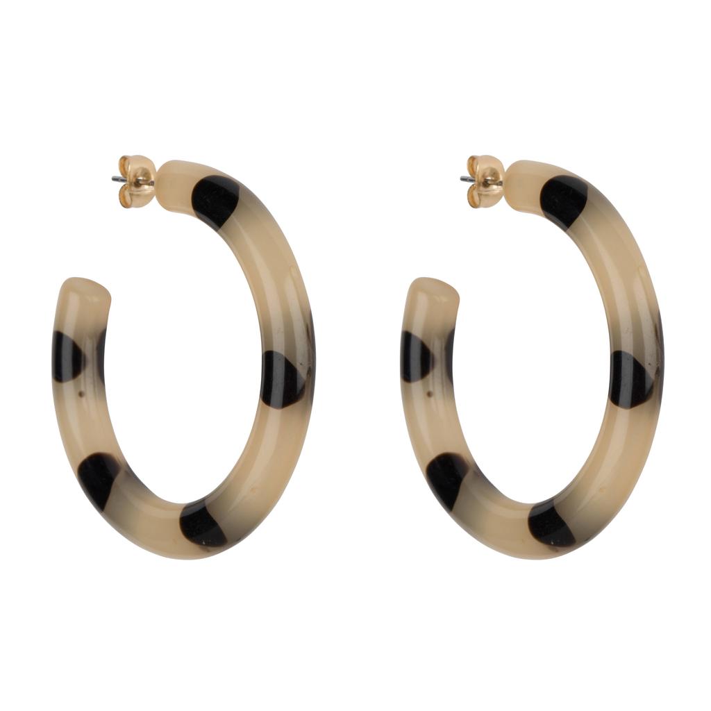 Club Manhattan oorbellen Dottie Dot Hoops beige