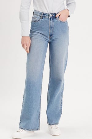 high waist wide leg jeans medium blue