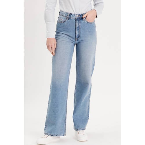 Cache Cache high waist wide leg jeans medium blue afbeelding