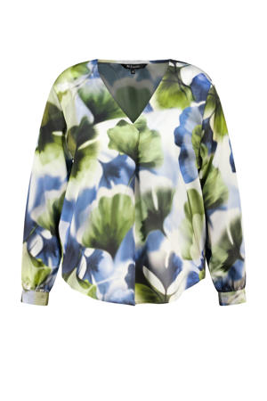 gebloemde blousetop groen