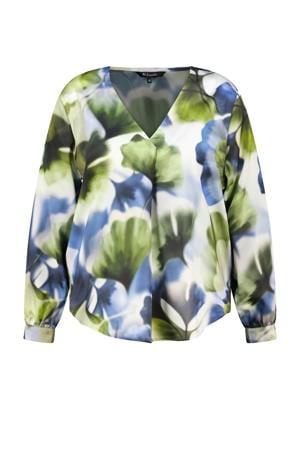 gebloemde blousetop groen