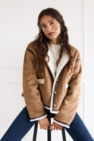 suede jasje beige