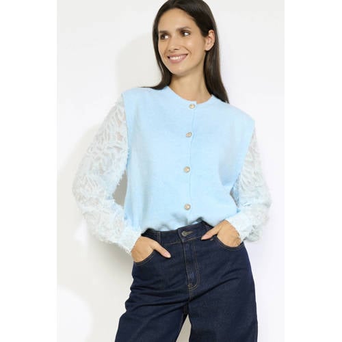 LOLALIZA gilet met wol lichtblauw afbeelding