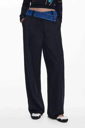 wide leg high waist broek zwart