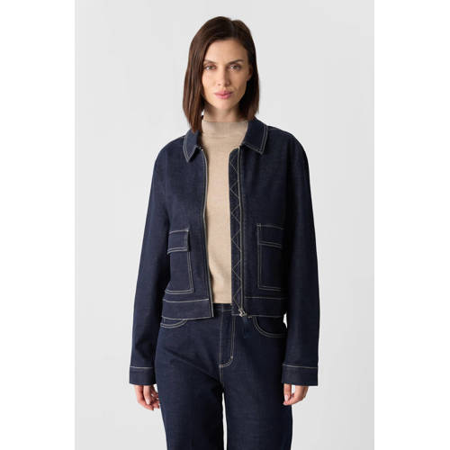 comma casual identity denim spijkerjas dark blue denim afbeelding