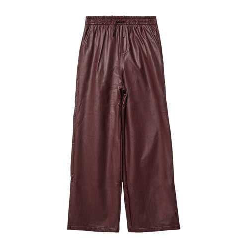 s.Oliver imitatieleren casual broek donkerrood afbeelding