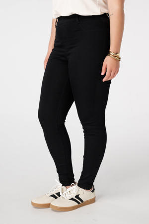 high waist jeggings black denim