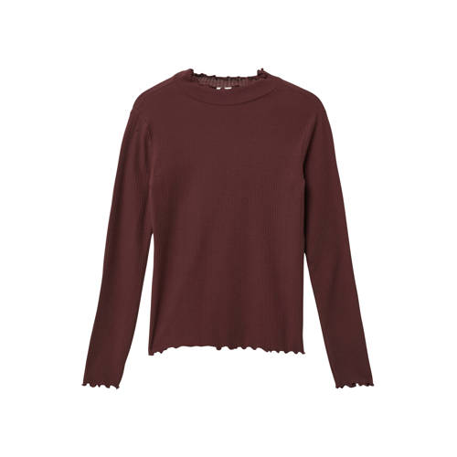 s.Oliver longsleeve donkerpaars rib gebreid afbeelding