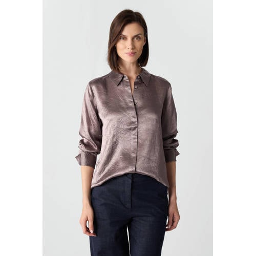 comma satijnen blouse oudroze afbeelding