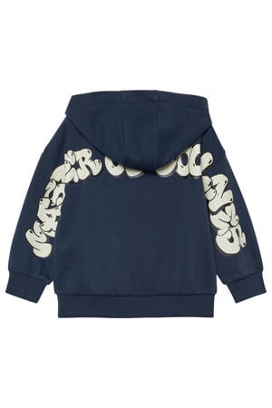 hoodie met backprint donkerblauw