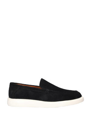 suède loafers zwart