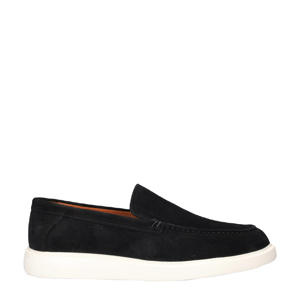 suède loafers zwart
