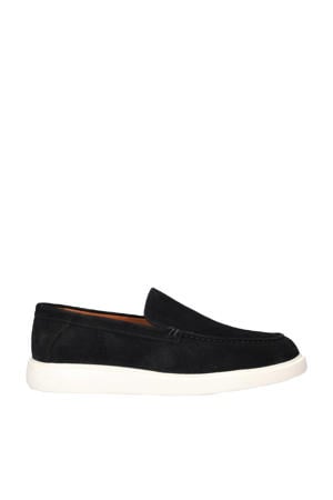 suède loafers zwart
