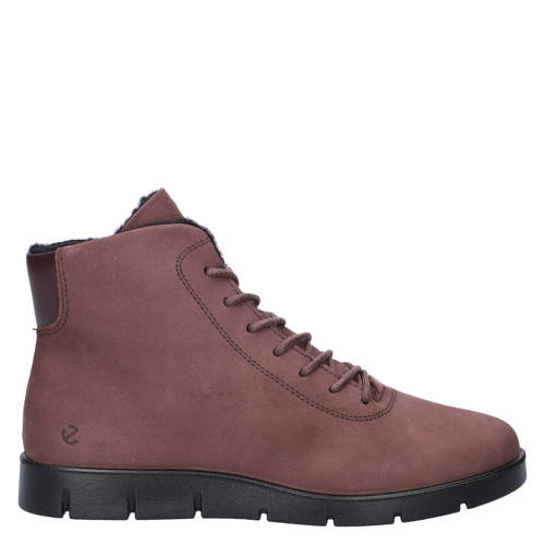Ecco Bella gevoerde nubuck veterboots donkerbruin afbeelding